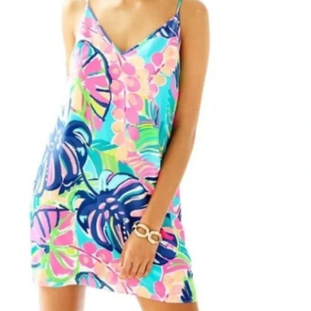 Lilly Pulitzer Lela Silk Dress Exotic Garden